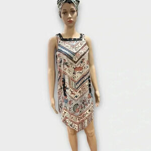 Vintage Ms. World batik ethnic tunic mini dress